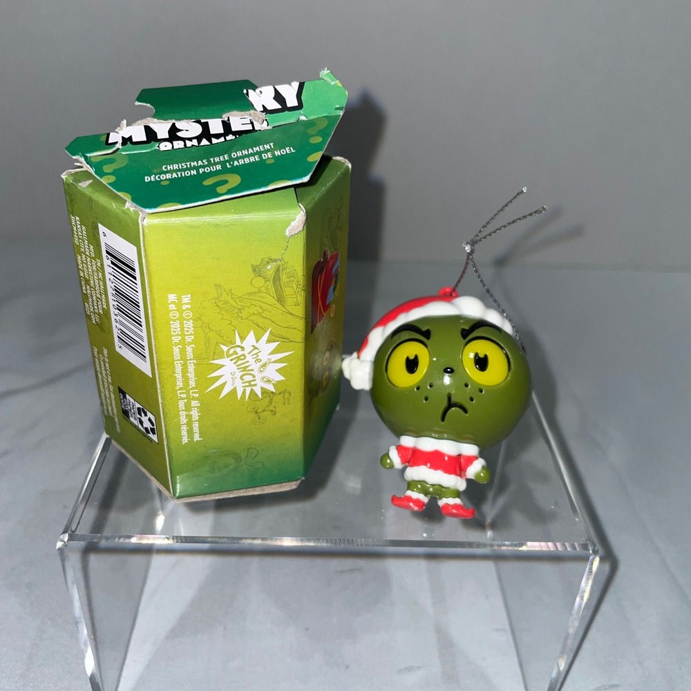 Hallmark Mystery Dr Seuss The Grinch Christmas Tree Ornament Santa Suit Green